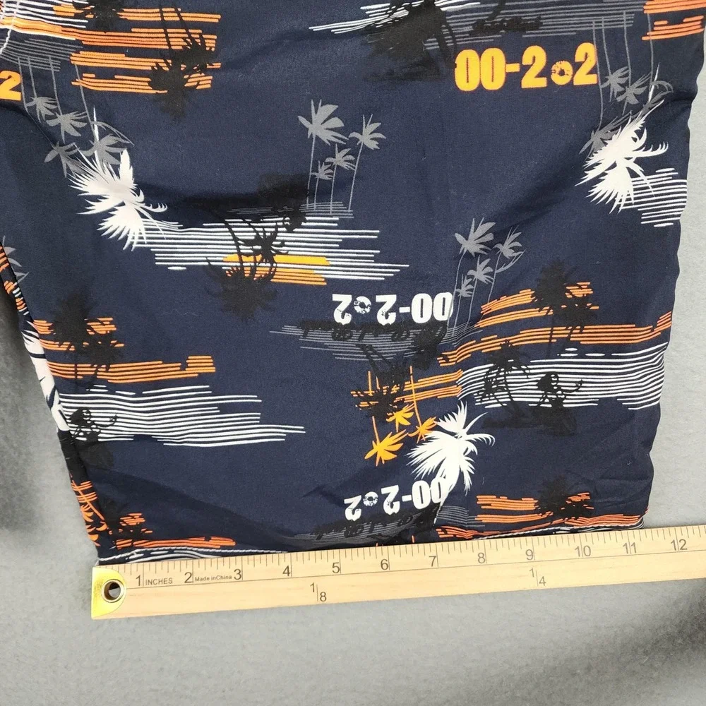 APTRO Swim Shorts Mens XL Blue Palm Print Board Trunks Mesh Lined Drawstring